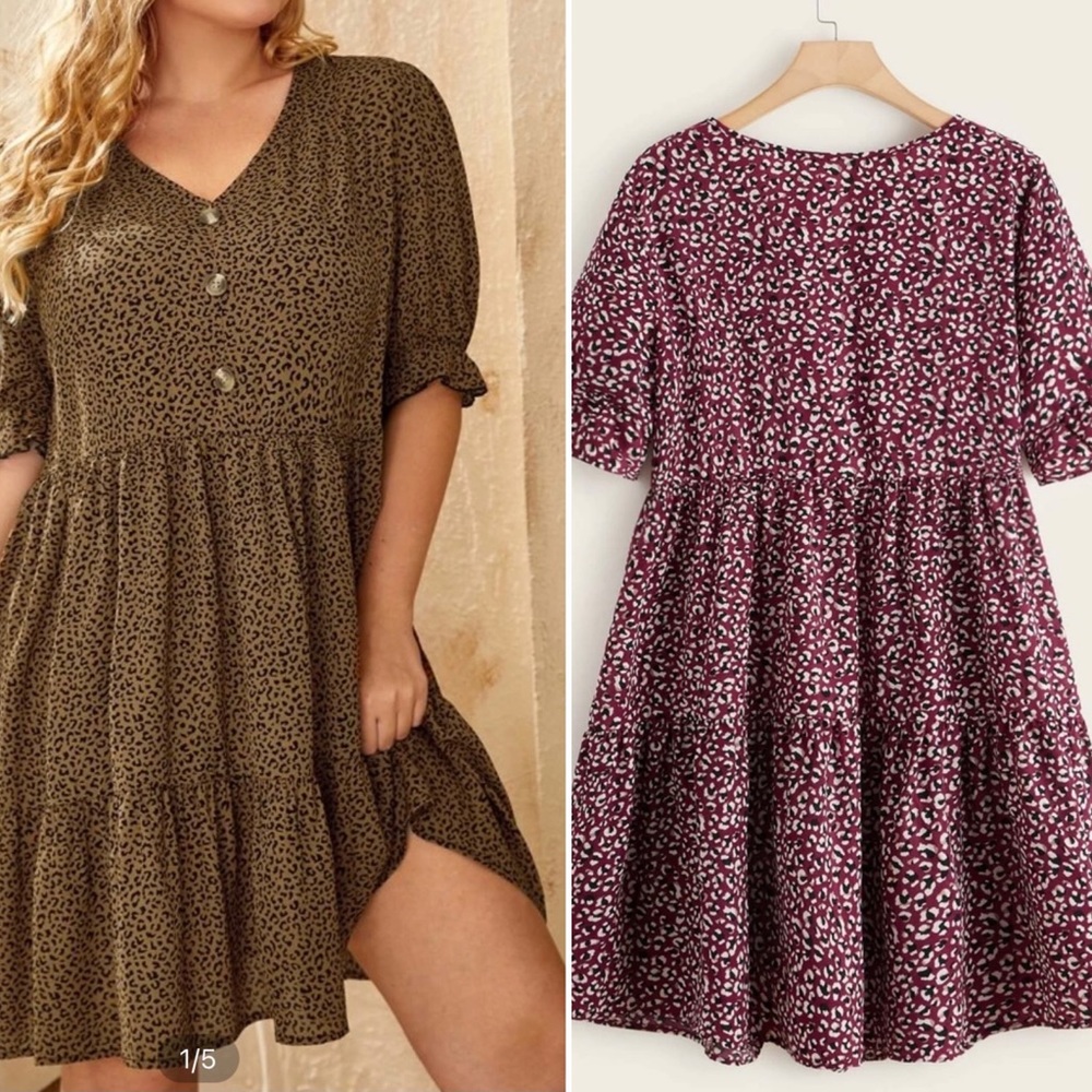 EUC SHEIN MIDI tiered ruffle  1XL Dress Bundle